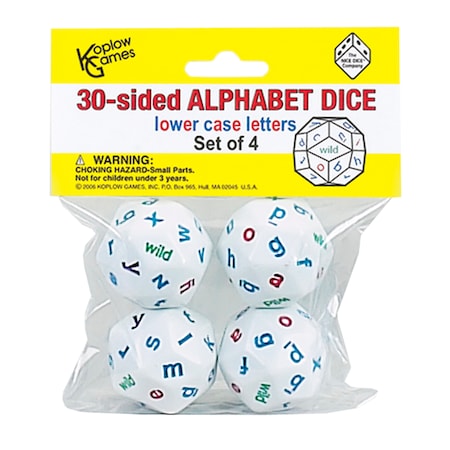 Koplow Games Koplow Games 30-Sided Alphabet Dice, Lowercase, PK4 12985